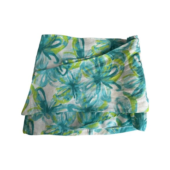 2/$30 NWT Zara Medium Tropical Print Sarong Wrap Mini Skirt - Picture 6 of 11